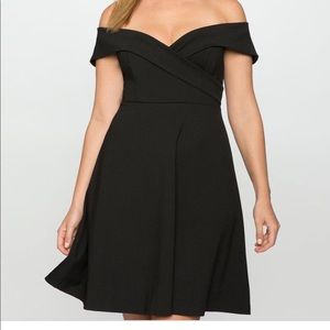 Eloquii black off the shoulder dress